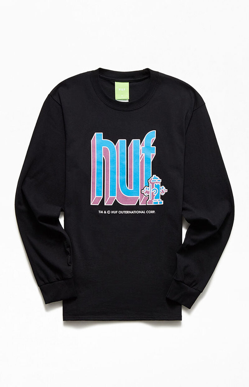 HUF Bookend L/S T-Shirt Black