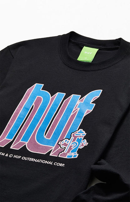 HUF Bookend L/S T-Shirt Black