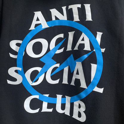 Anti Social Social Club x Fragment Blue Bolt Hoodie Black