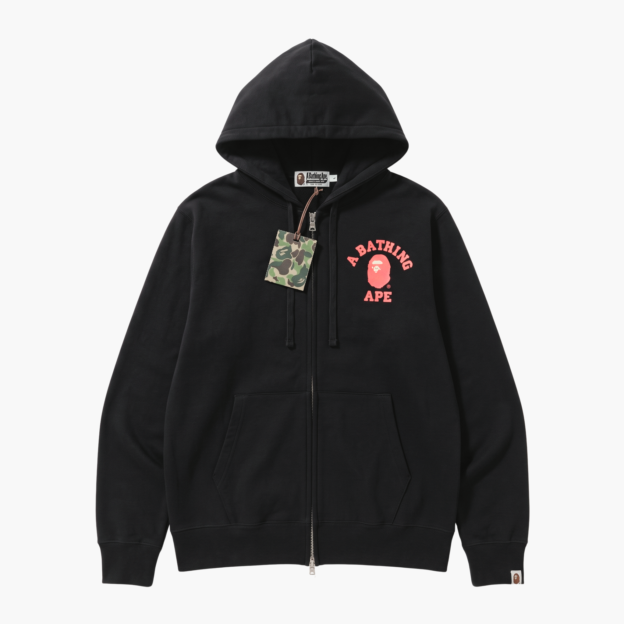 A Bathing Ape College One Point Embroidery Zip Hoodie