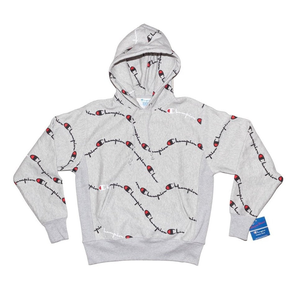 CHAMPION REVERSE WEAVE ALLOVER PRINT PULLOVER HOODIE