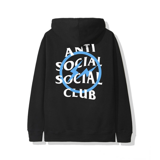 Anti Social Social Club x Fragment Blue Bolt Hoodie Black