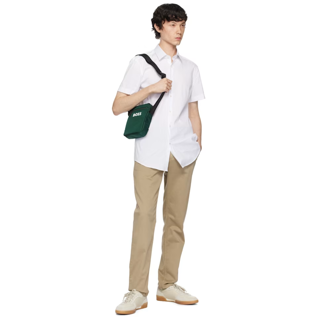 Green Crossbody Contrast Logo Bag