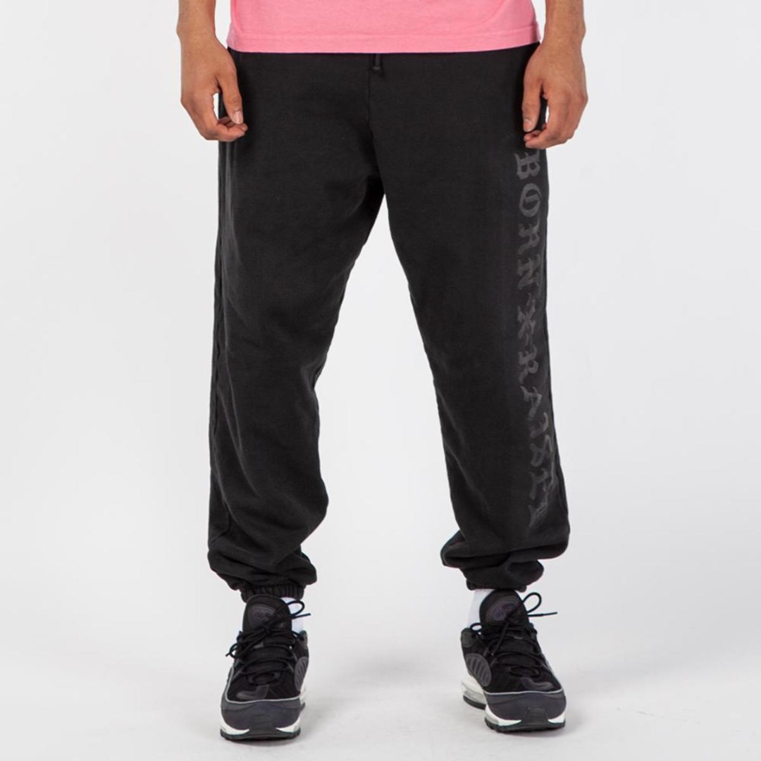 Born x Raised Flocked Sweat Pants Black