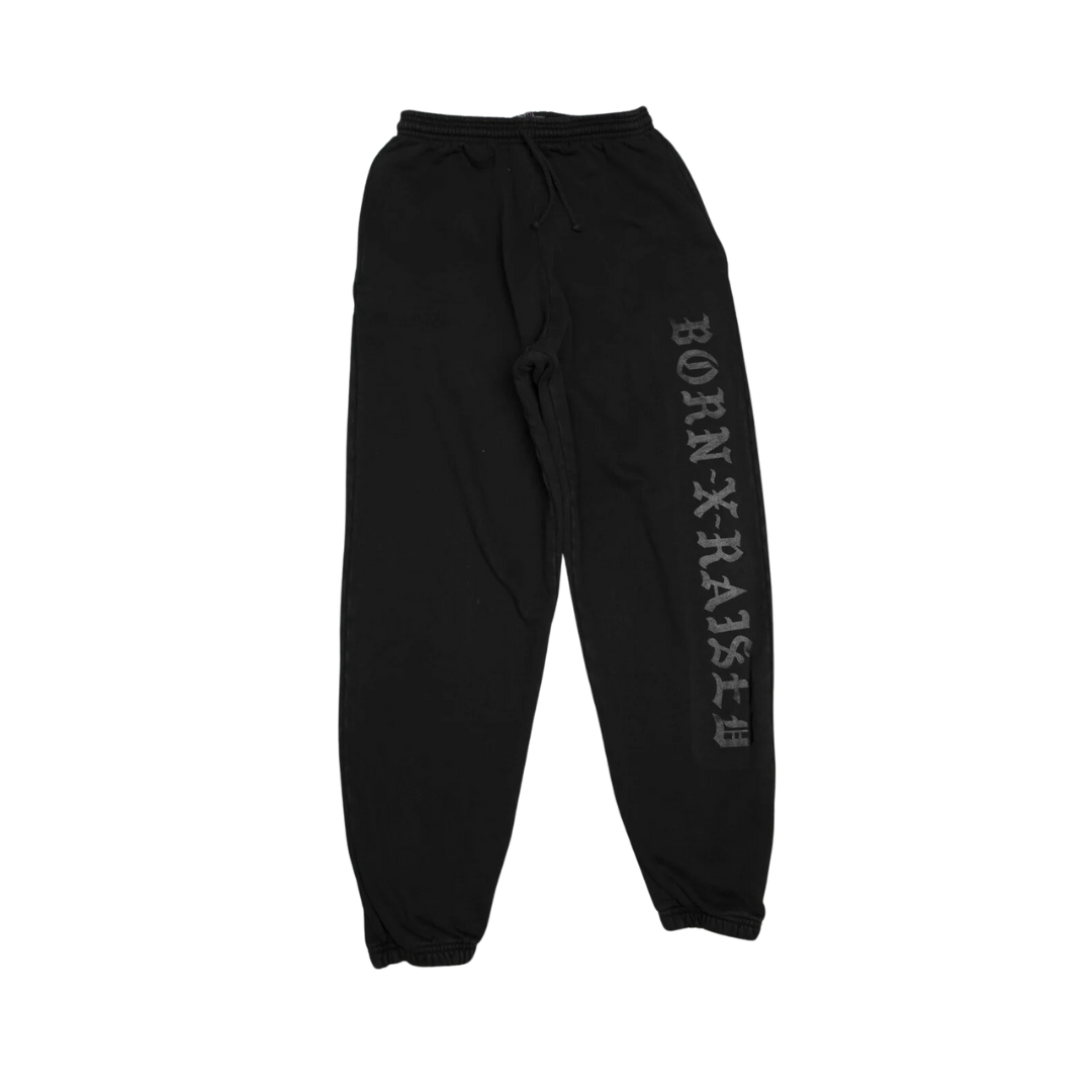 Born x Raised Flocked Sweat Pants Black