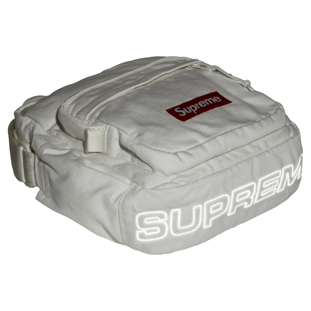 Denim Shoulder Bag White