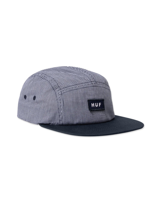 HUF Micro Gingham Box Logo Volley Hat Navy