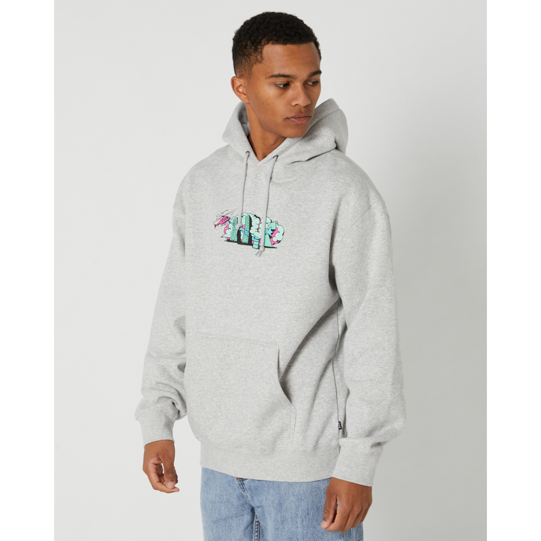 HUF Street Level P/O Hoodie Heather Grey