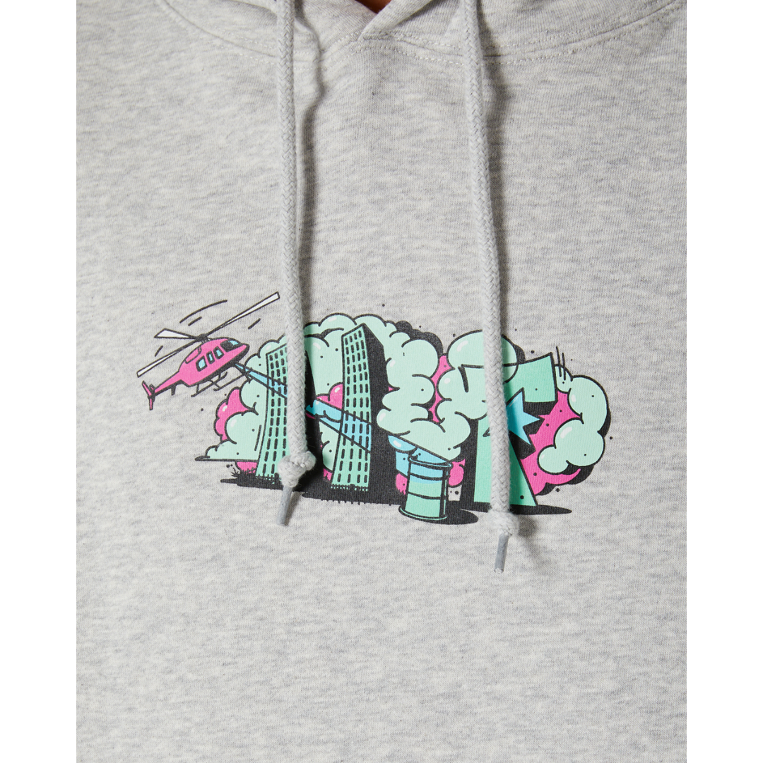 HUF Street Level P/O Hoodie Heather Grey