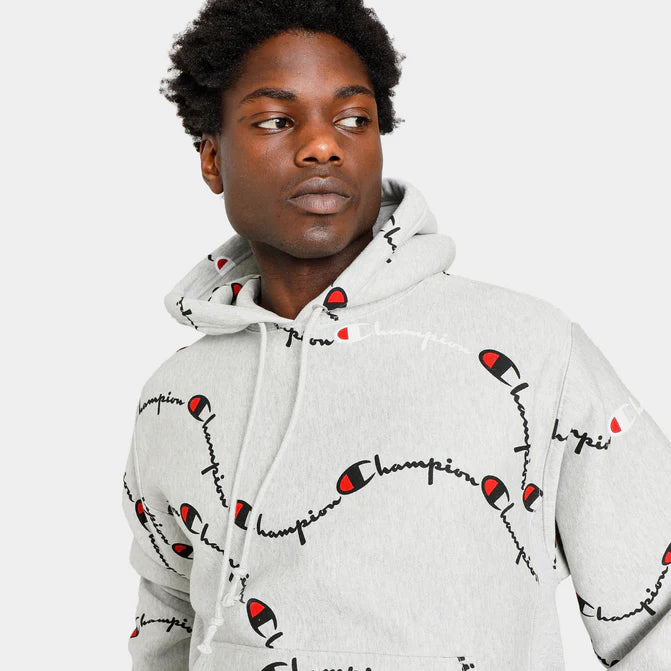 CHAMPION REVERSE WEAVE ALLOVER PRINT PULLOVER HOODIE