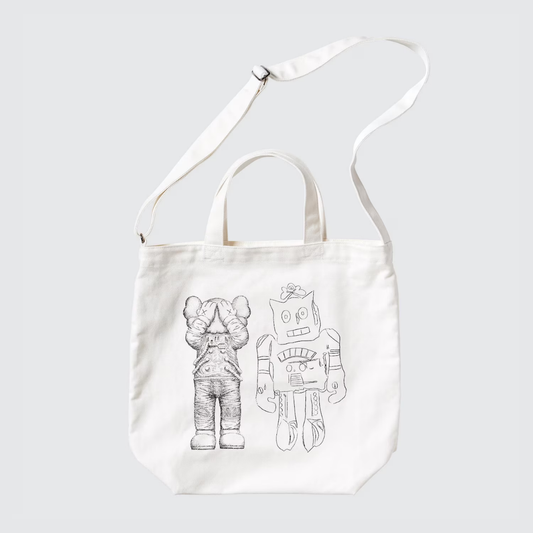 KAWS + Warhol 2Way Tote Bag White