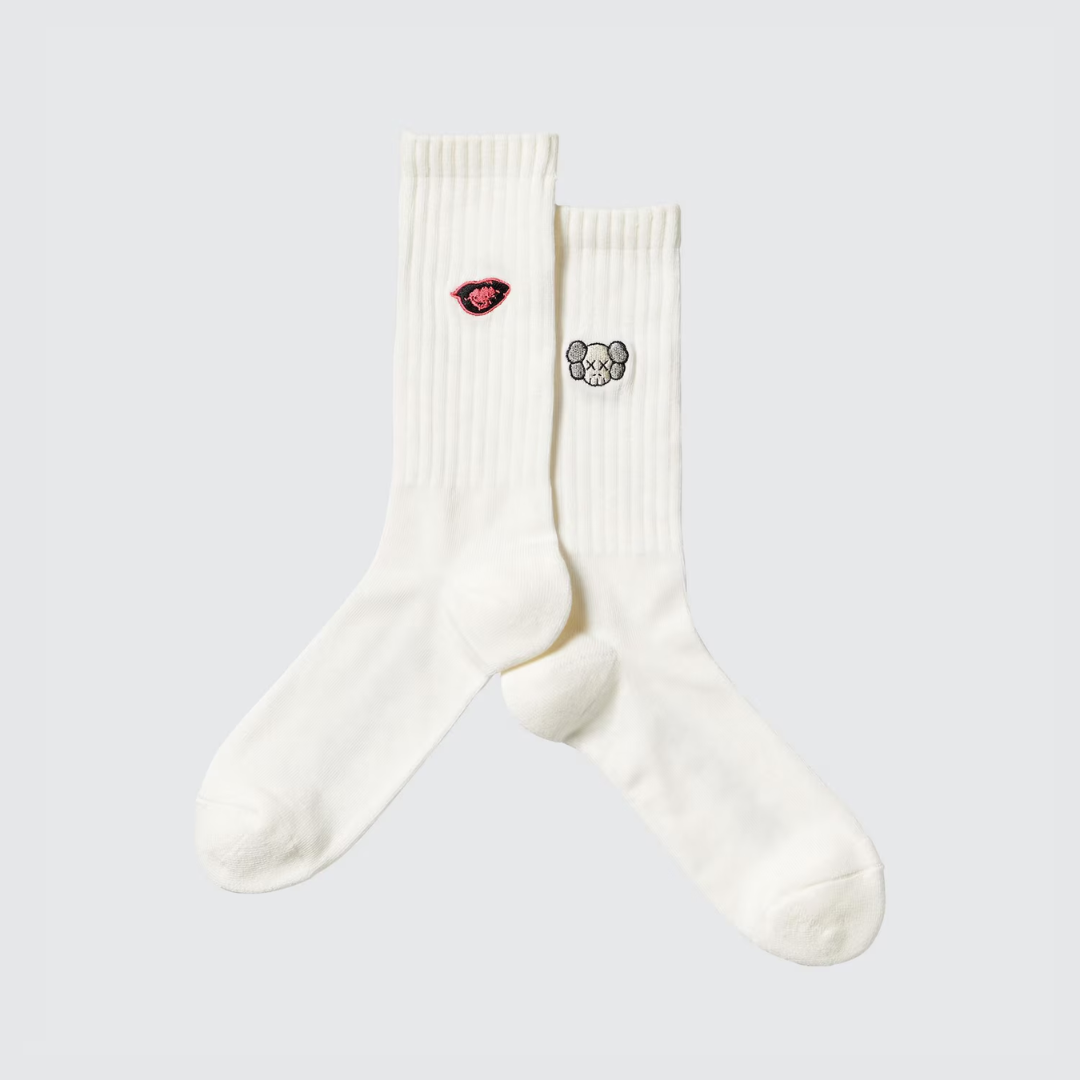 KAWS + Warhol Socks White