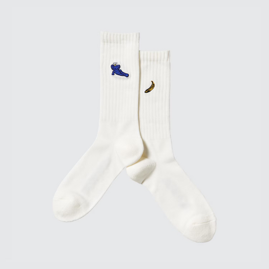 KAWS + Warhol Socks White