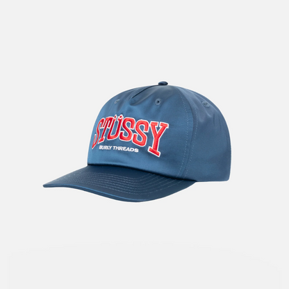 Mid Depth Burly Threads Snapback Navy