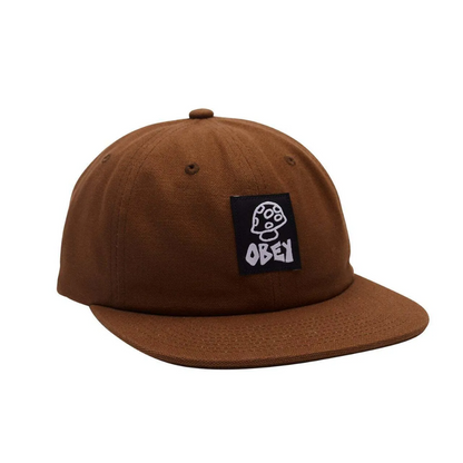 Mushroom 6 Panel Strapback Brown