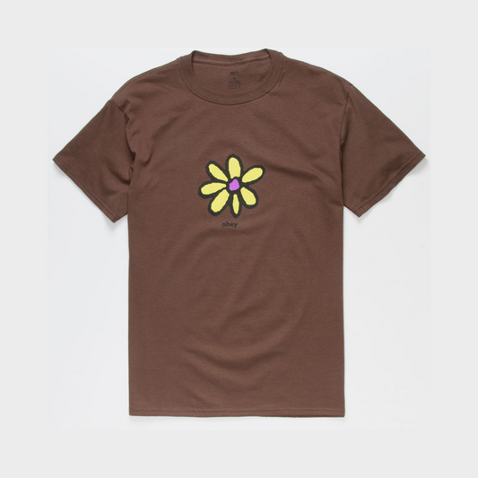 Fuzz Flower Tee Brown