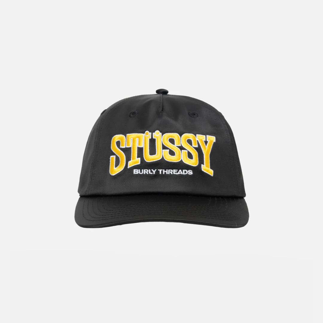 Mid Depth Burly Threads Snapback Black