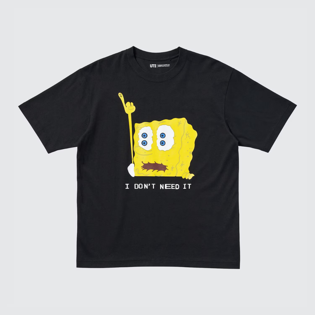 SpongeBob SquarePants Cactus Plant Flea Market UT Graphic T-Shirt Black