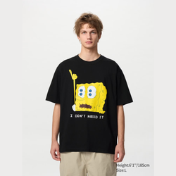 SpongeBob SquarePants Cactus Plant Flea Market UT Graphic T-Shirt Black