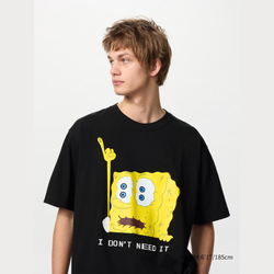 SpongeBob SquarePants Cactus Plant Flea Market UT Graphic T-Shirt Black