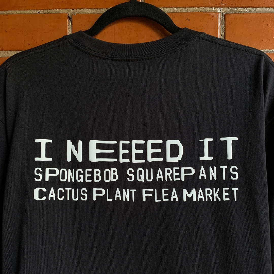 SpongeBob SquarePants Cactus Plant Flea Market UT Graphic T-Shirt Black