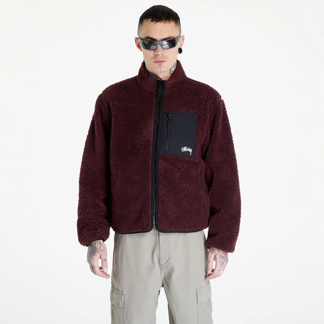 Stüssy Sherpa Reversible Jacket Burgundy