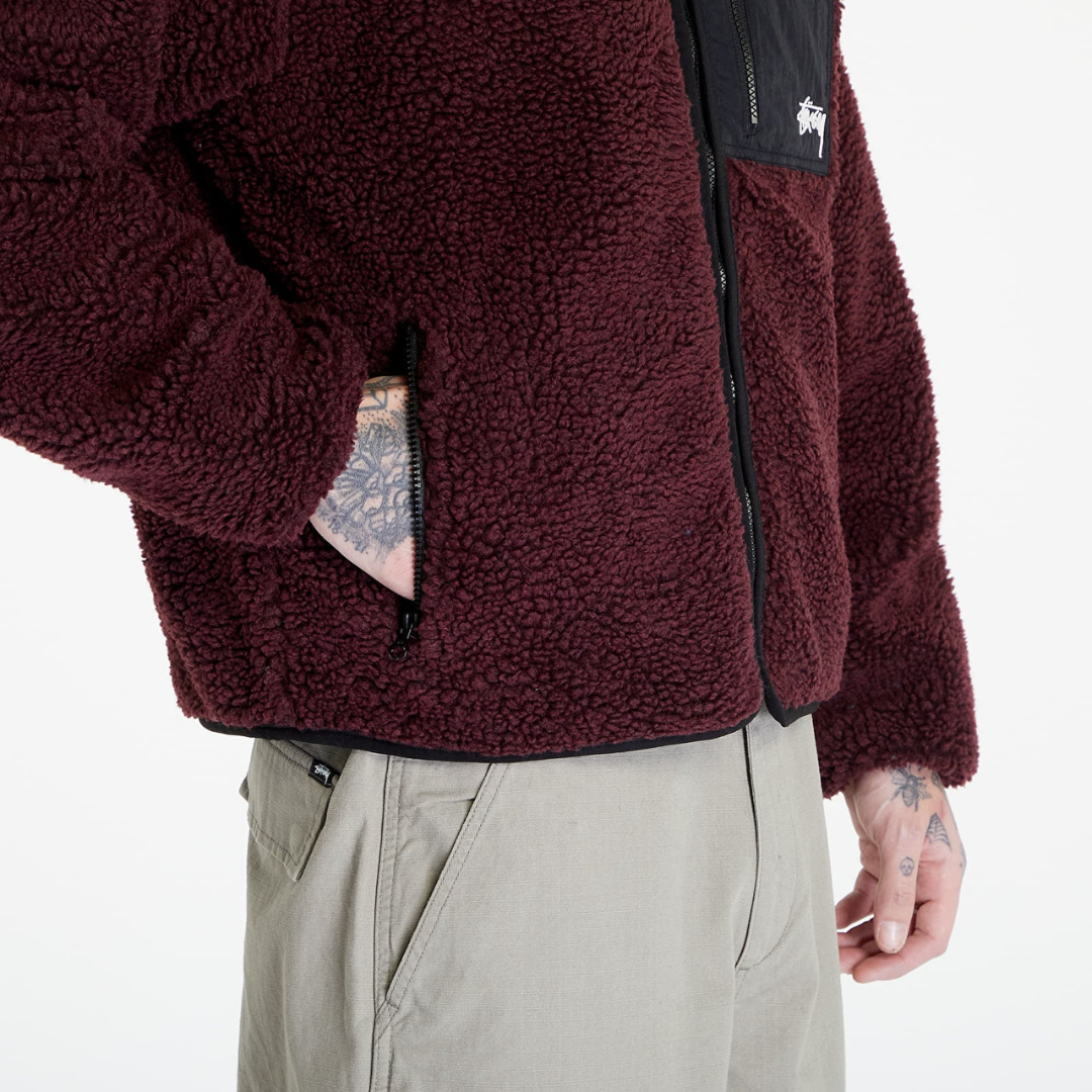 Stüssy Sherpa Reversible Jacket Burgundy