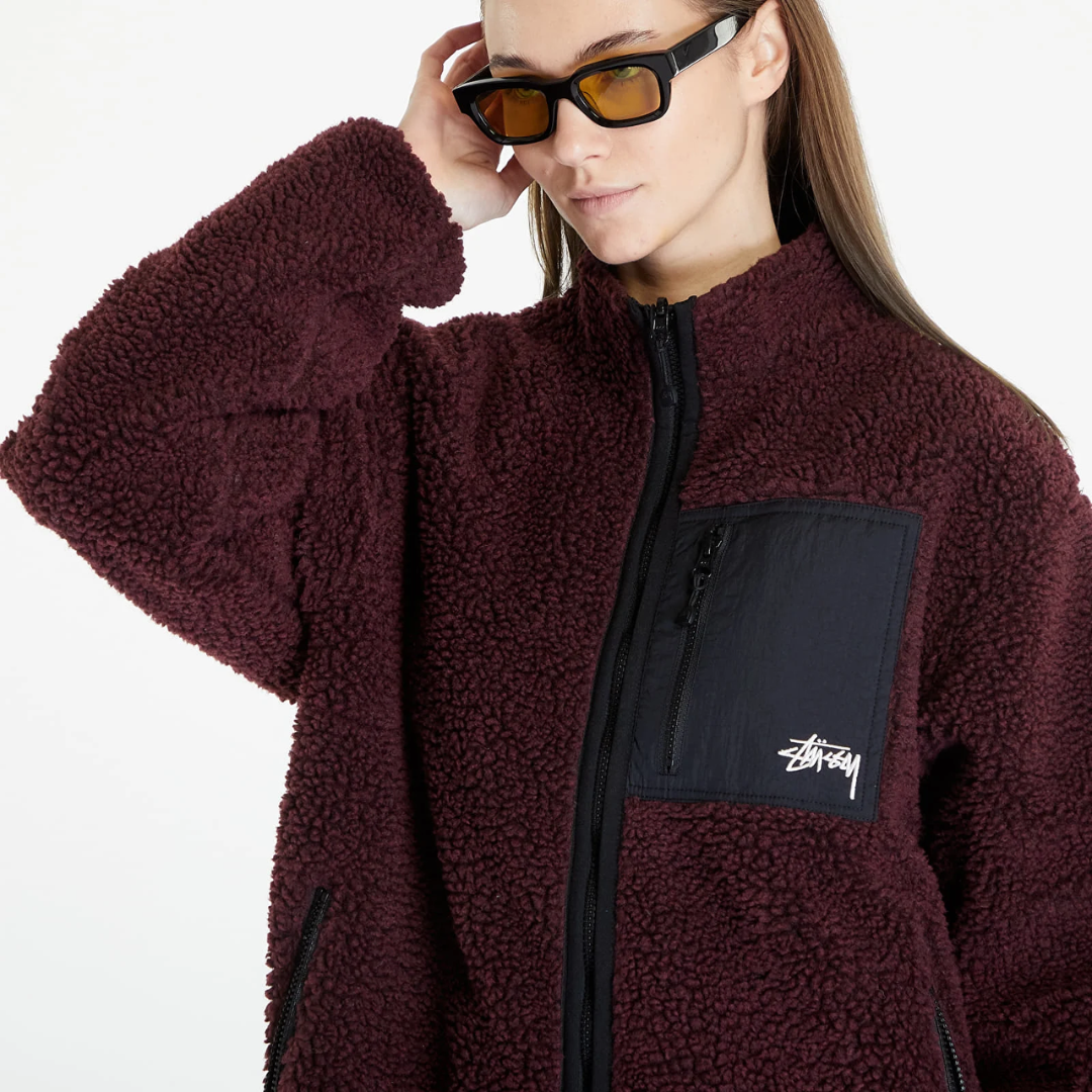 Stüssy Sherpa Reversible Jacket Burgundy