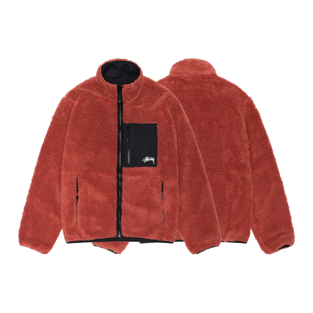 Stüssy Sherpa Reversible Jacket Terracota