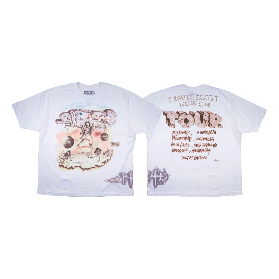 Travis Scott Cactus Jack Utopia Tour Skitzo Circus Maximus Tee White