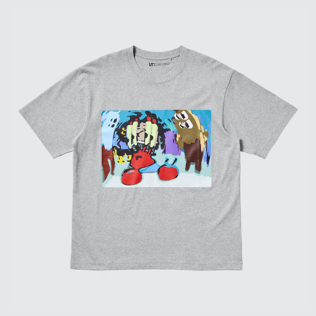 SpongeBob SquarePants Cactus Plant Flea Market UT Graphic T-Shirt Gray