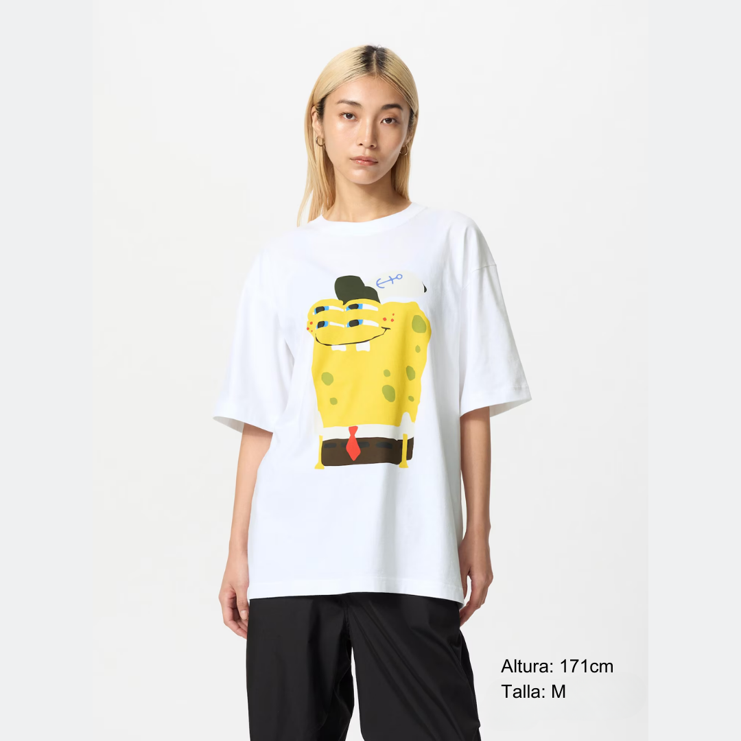SpongeBob SquarePants Cactus Plant Flea Market UT Graphic T-Shirt White