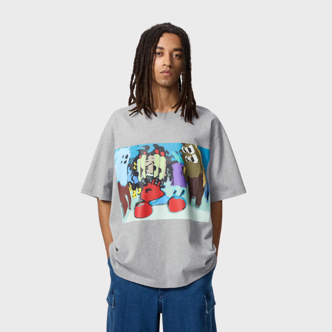 SpongeBob SquarePants Cactus Plant Flea Market UT Graphic T-Shirt Gray