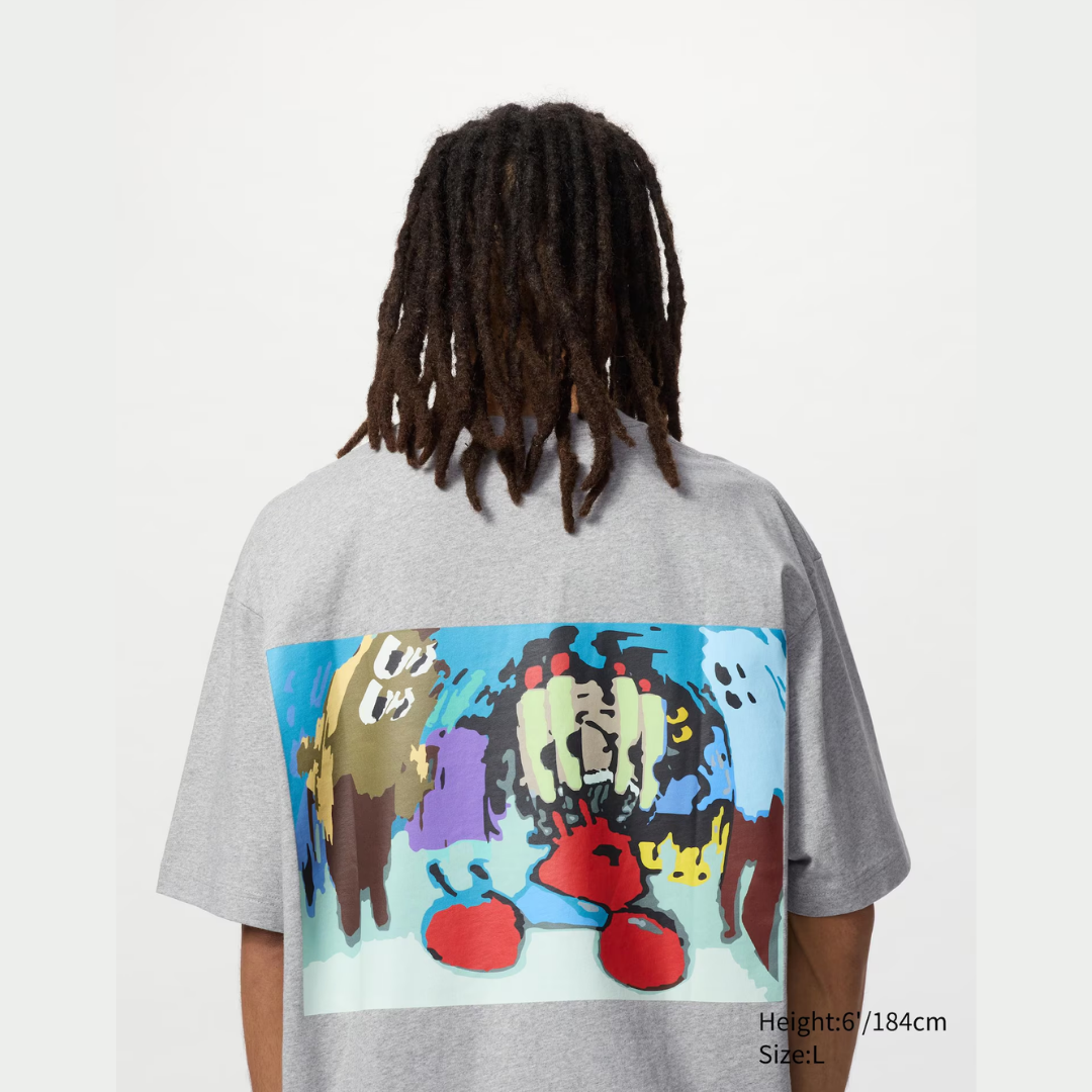 SpongeBob SquarePants Cactus Plant Flea Market UT Graphic T-Shirt Gray