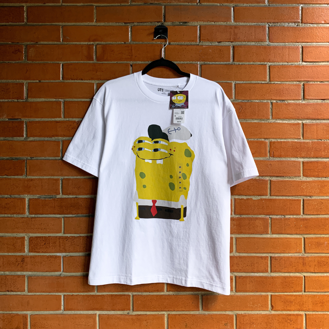 SpongeBob SquarePants Cactus Plant Flea Market UT Graphic T-Shirt White
