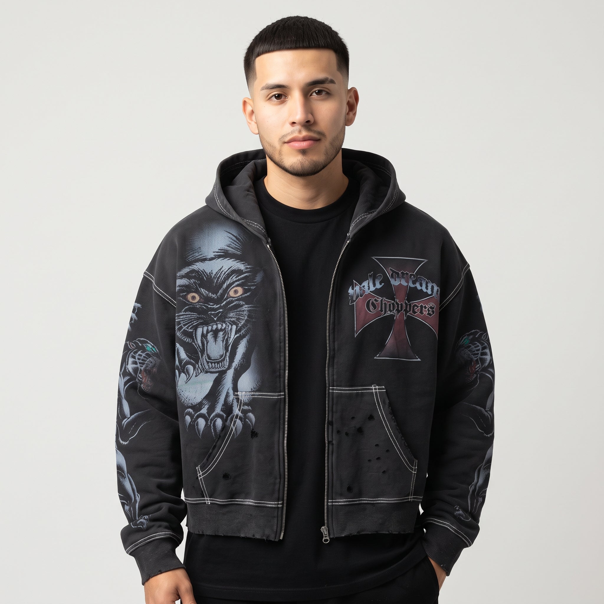 Vale Forever Hardy Boyz Zip Up Hoodie Black