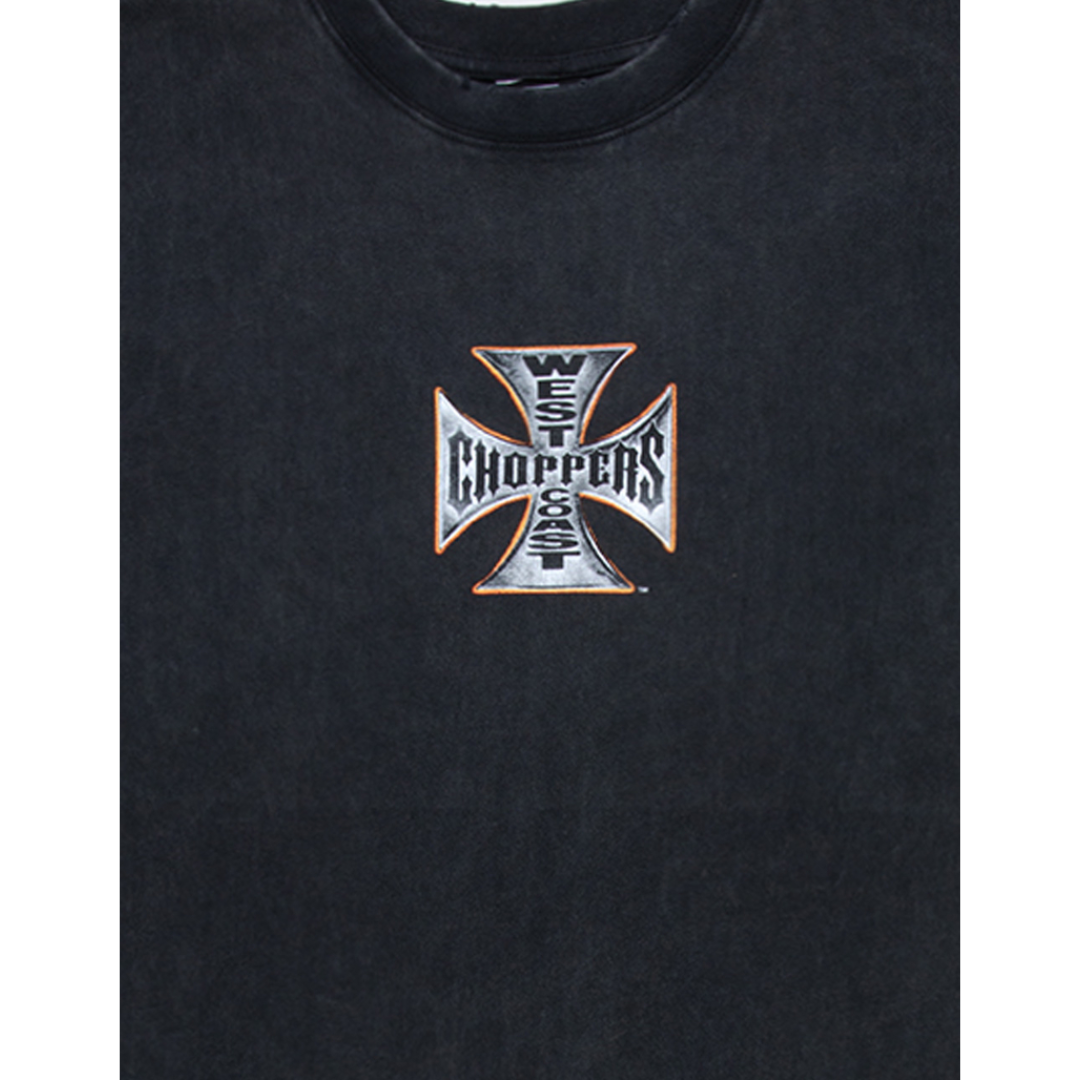 West Coast Choppers Orange Hue Mens Boxy Tee Washed Black