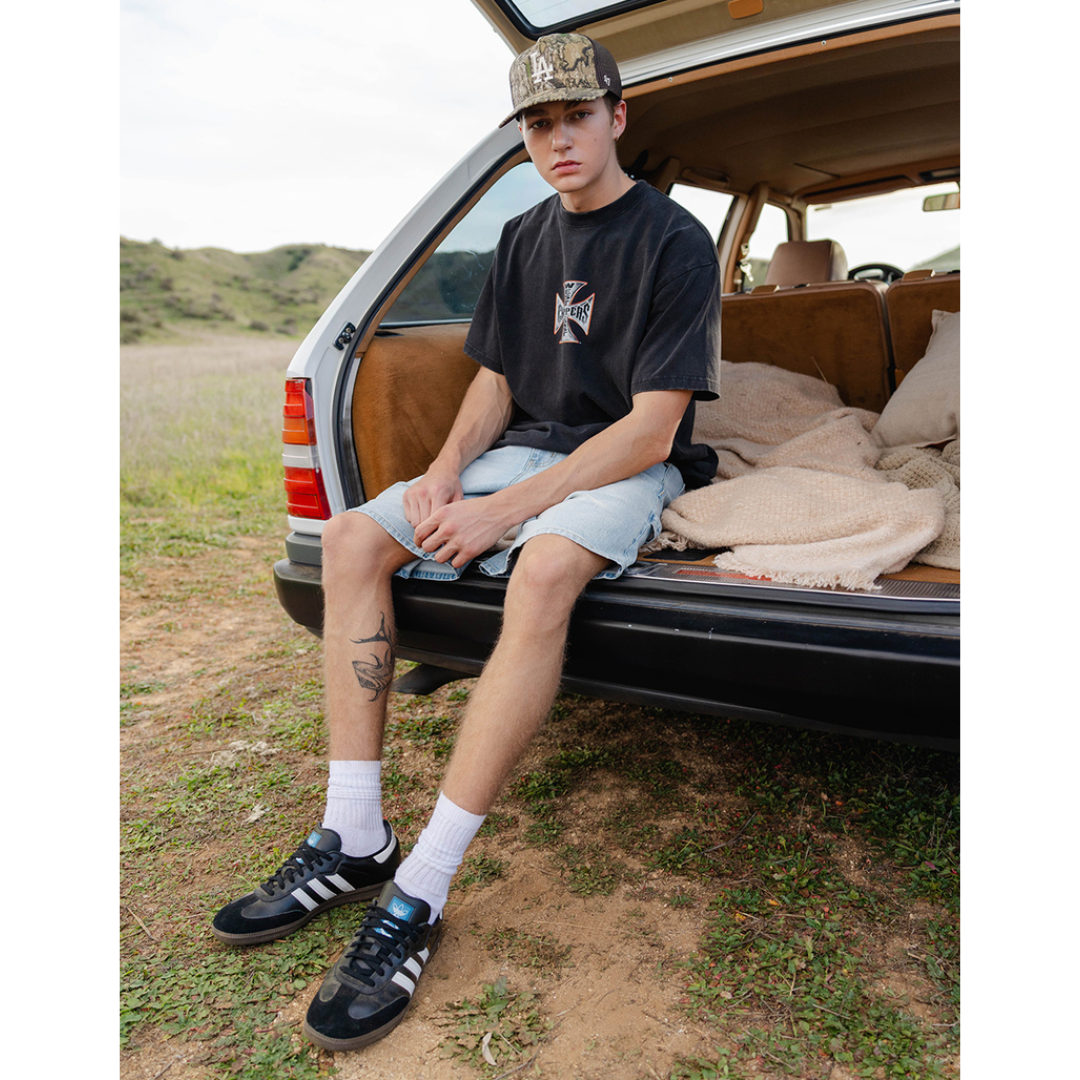 West Coast Choppers Orange Hue Mens Boxy Tee Washed Black