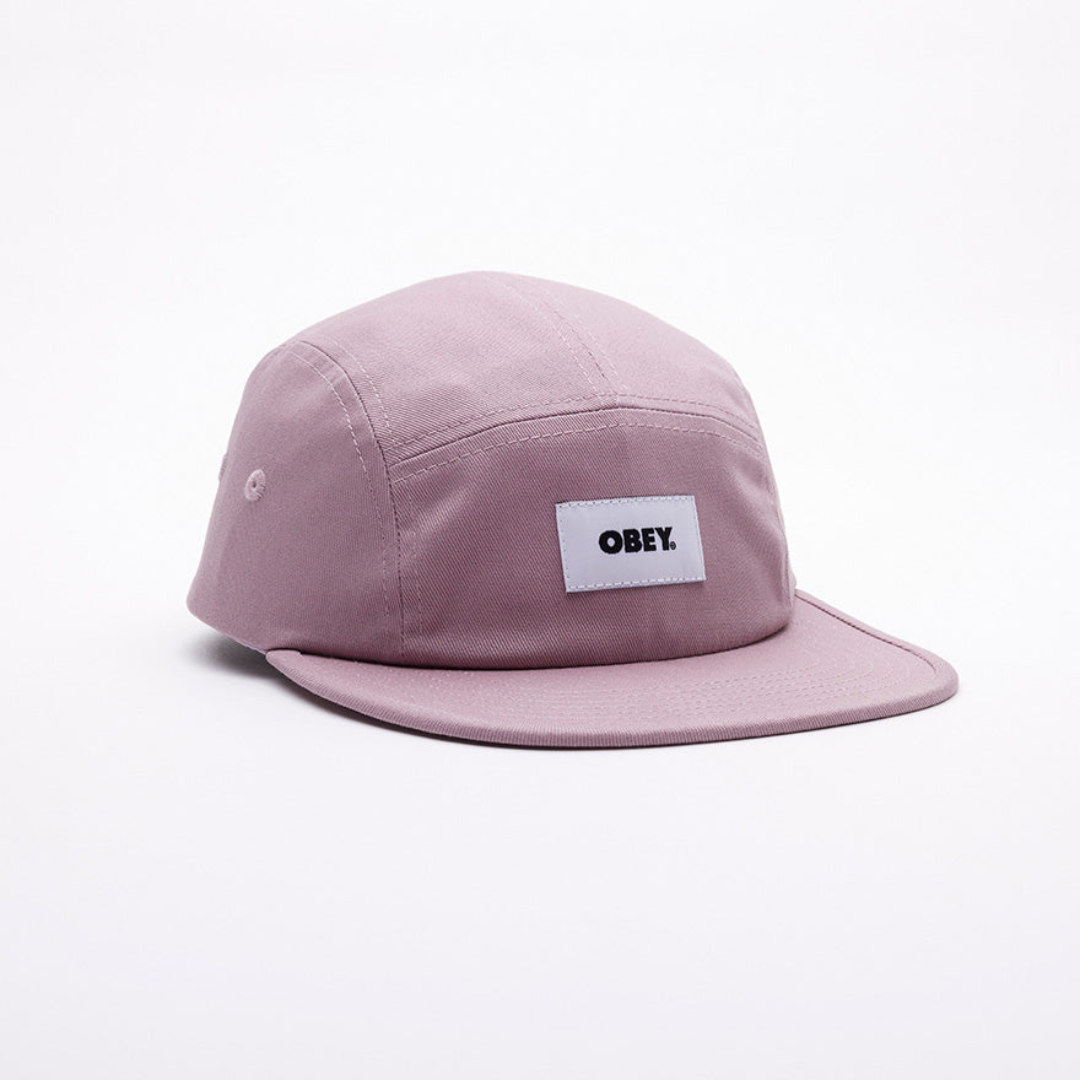 Bold Label Organic 5 Panel Strapback Hat Lilac Chalk